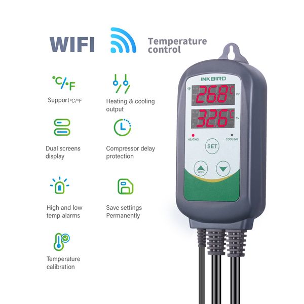 Контролер Inkbird ITC-308 WiFi нагрівання та охолодження з Wi-Fi | Температурний щуп NTC (INKB103) | INKB103 фото