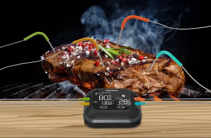BBQ термометр Inkbird IBT-24SPH Phoenix цифровий із Bluetooth 5.0 та Wi-Fi на 4 кольорові щупи (INKB128) | INKB128 фото