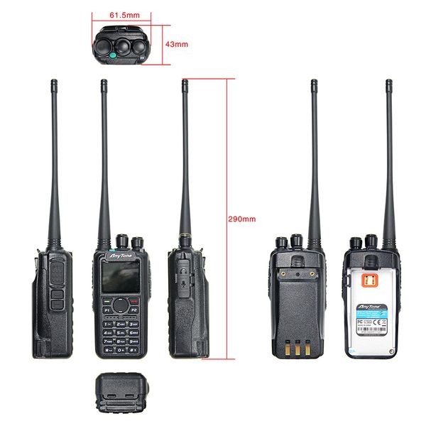 Рація AnyTone AT-D878UV II plus портативна цифрова DMR + аналогова із Bluetooth, GPS, AES256, ARC4 | Базовий комплект + антена Nagoya Na-771 + додатковий акумулятор 3100mAh | (FX703) | FX703 фото