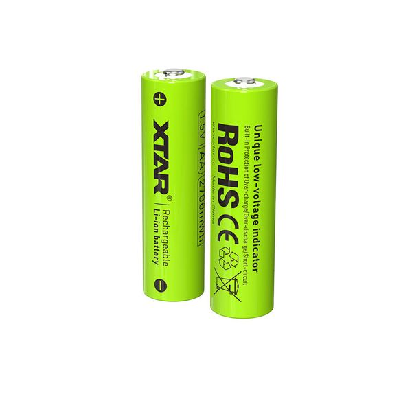 Акумуляторна батарея AA XTAR Green 1.5V Li-ion 2700mWh /1600mAh з LED індикатором | мaкс. заряд - 2А / розряд - 2А | набір 4шт. у пласт. кейсі (XTR305S4) | XTR305S4 фото