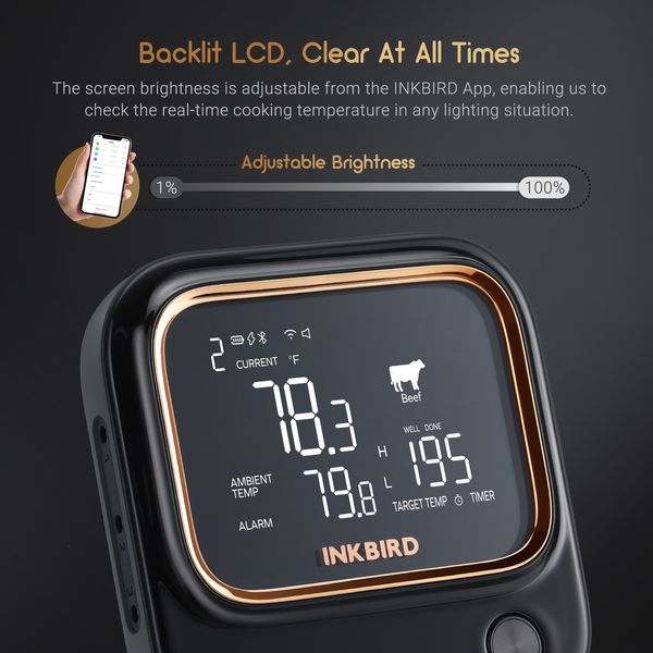 BBQ термометр Inkbird IBT-26S цифровий із Bluetooth та Wi-Fi на 6 щупів (INKB132) | INKB132 фото