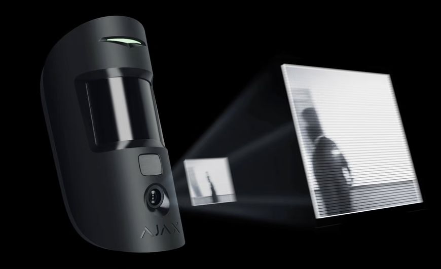 Ajax MotionCam (PhOD) black | Бездротовий датчик руху, що знімає фото за тривогою і за запитом (000027928/36488.120.BL1) | AX351BK фото