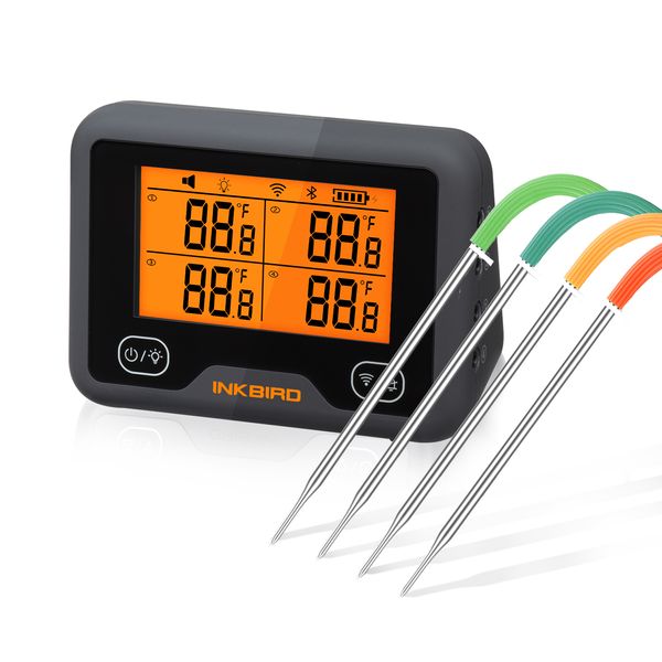 BBQ термометр Inkbird IBBQ-4BW цифровий із Bluetooth та Wi-Fi на 4 кольорові щупи (INKB129) | INKB129 фото